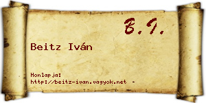Beitz Iván névjegykártya